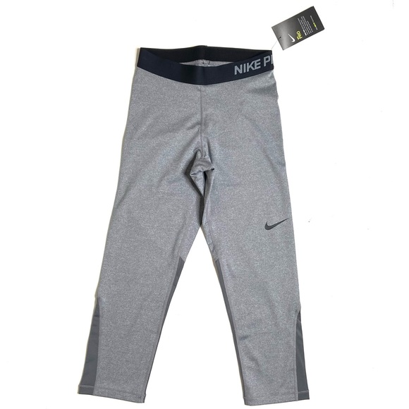 Nike Pro Grey and Black Training Capri Legging - Picture 1 of 14